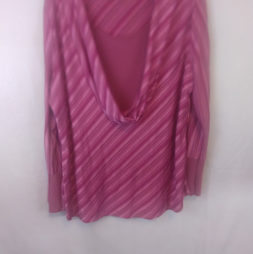 Superline USA Pink Striped Cowlneck Top
